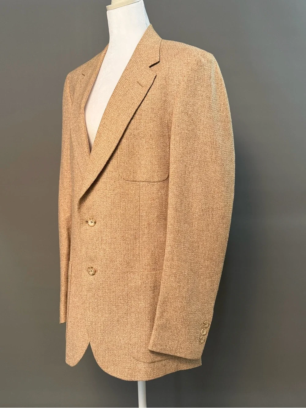 Halston Heritage Beige/Tan Two-Button Patch-Pocket Blazer